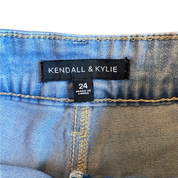 Kendall & Kylie High Rise Light Wash Denim Shorts - Picture 8 of 13
